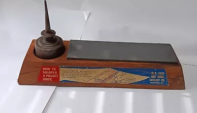 Vintage W. R. Case Knife Sharpening Stone With Oil Can Countertop Store Display • $149