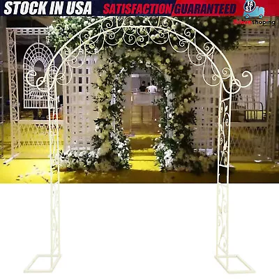 Metal Garden Arch Arbor Trellis For Climbing Grow Plants Archway Wedding Decor • $84.48