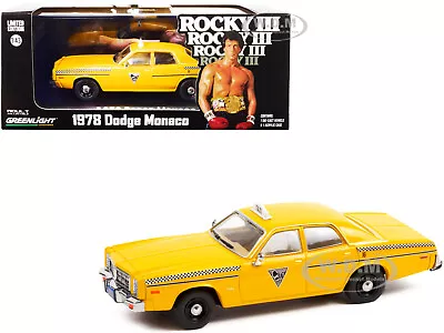 1978 Dodge Monaco Taxi Yellow  Rocky 3  Movie 1/43 Diecast Car Greenlight 86612 • $18.99