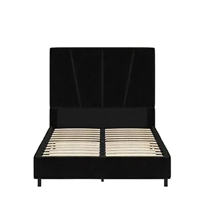 Maverick Velvet Upholstered Platform Bed With Tufted Headboard Multiple Colors • $163.99