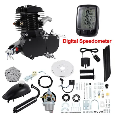 80CC 2-Stroke Motor Engine Kit W/ Digital Speedometer Motorized Bike Bicycle • $90.24