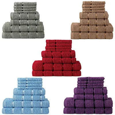 £16.99 • Buy 100% Pure Cotton Towels Bathroom 8 Pcs Gift Set Bath Face Hand Soft Absorbent