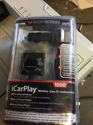 Monster Cable ICarplay 1000 FM Transmitter Charger IPod IPhone Retail NEW • $11