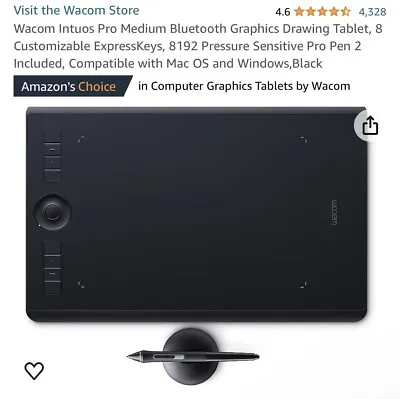 Wacom Intuos Pro Creative Pen Tablet Medium - PTH660 • $275