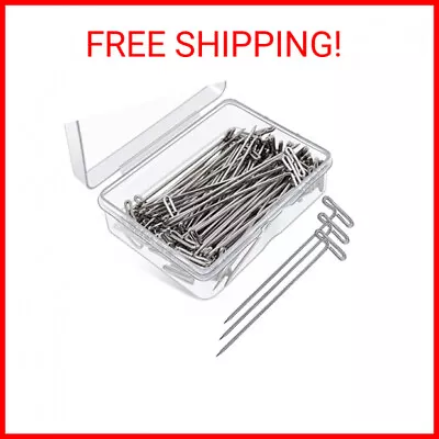 100 Pack Wig T-Pins - 2 Inch Stainless Steel Pins For Wigs Foam Head Sewing B • $8.50