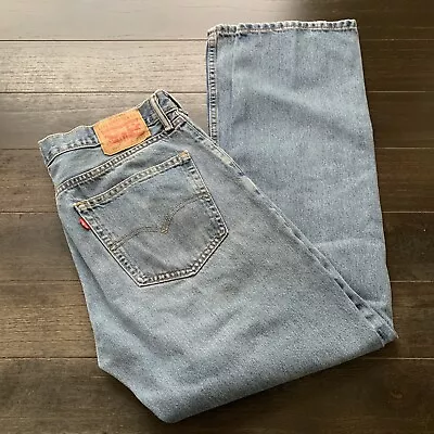 Levi’s Mens 505 Denim Jeans Regular Fit Straight Leg Blue Size 36 X 32 • $25.59