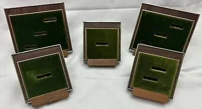 Vintage Lot 5 Green Velvet Jewelry Store Ring Display Holders Wood Plastic • $69.99