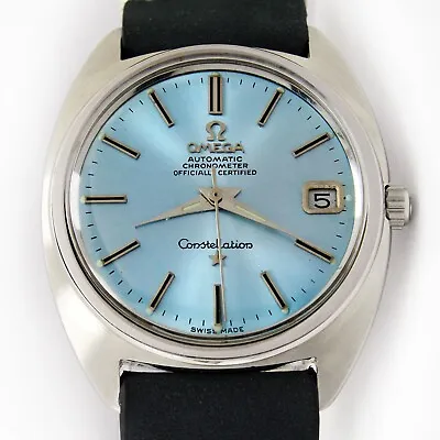 1962 Omega Seamaster Constellation Sunburst Blue Men Vintage Steel Watch 168.017 • $2336.19