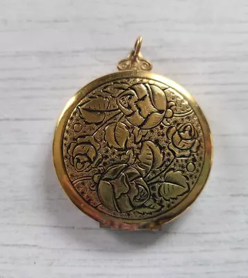 Vintage Ladies ROSE FLORAL Pendant Necklace Photo Locket AC 1/20 12K Gold Filled • $9.95