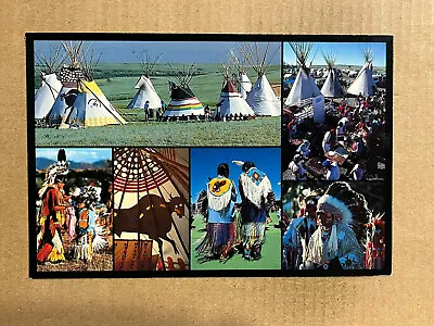 Postcard Montana MT Indian Pow Wow Teepees Native American Vintage PC • $4.99