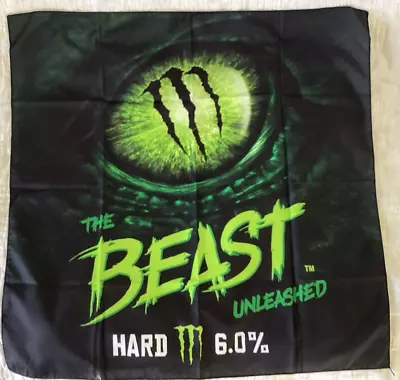 Monster Hard Energy Drink The Beast Unleashed Bandana Handkerchief Rally Towel • $15.49
