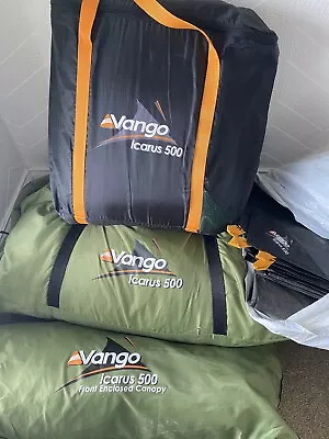 Vango Icarus 500 Family Tent Up To 5 Person Awning Carpet Groundsheet. • £200
