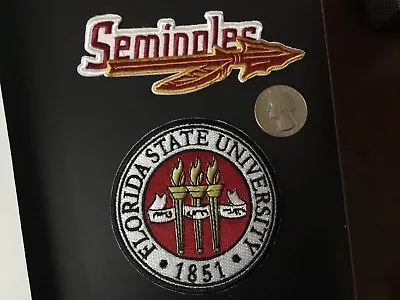 (2) FSU FLORIDA STATE SEMINOLES Vintage Embroidered Iron On Patches Patch Lot • $10.95