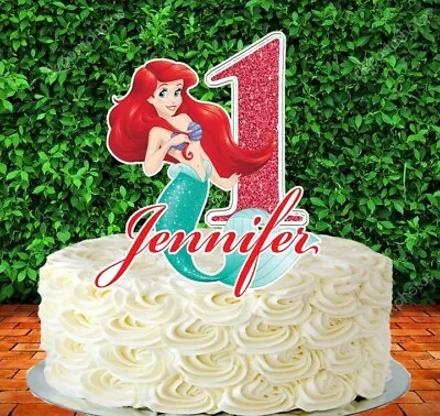 Princess Ariel Cake Topper (PERSONALIZED) • $10.99