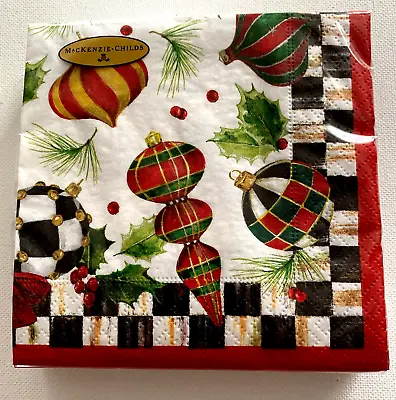 Mackenzie-Childs Deck The Halls Cocktail Paper Napkins 20 Per Pack  NEW • $15.99