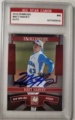 2010 Donruss Elite Matt Harvey Rookie Rc #46 Auto Card All Star Cards Authentic • $19.99