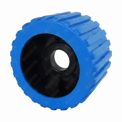 4  Boat Trailer Wobble Roller Ribbed 26mm Bore 3  Wide Blue Boat Jet Ski Trailer • $6.50