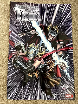 JANE FOSTER & THE MIGHTY THOR FOLDABLE PROMO POSTER MARVEL COMICS 2022 24x36 • $14.99