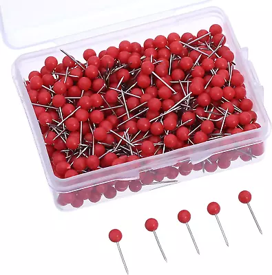 500 Pack Map Push Pins Map Tacks 1/8 Inch Small Size Red • $12.19