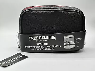 True Religion Gold Horseshoe Black  Faux Leather Tech Pouch Or Bag • $35.99