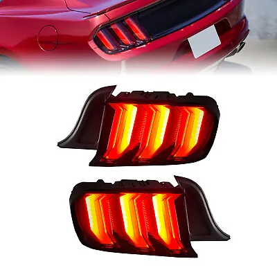 For Ford Mustang 2015-2022 Pair Tail Lights LED Sequential Turn Signal Rear Lamp • $280.25