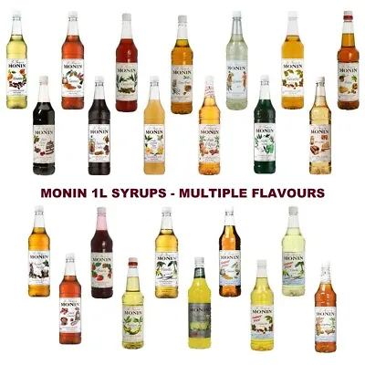 4 X 1L MONIN SYRUPS MULTIPLE FLAVOURS FOR COFFEE DRINKS COCKTAILS – PICK & MIX • £45.25