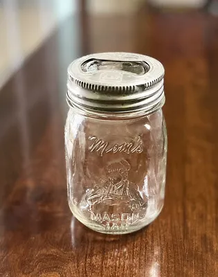 Vintage Mom’s Mason Jar With Rare Presto Glass Top With Closure Lid • $9.95