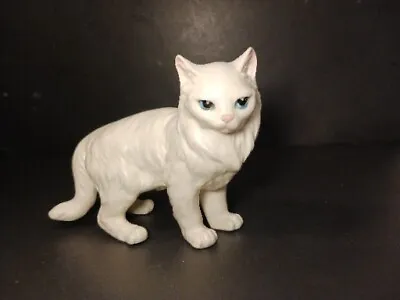 Vintage ENESCO PERSIAN Cat Figurine White 5.5  Long 4.25  Tall Made In Japan • $21