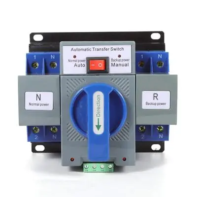 220V 63A 2P Dual Power Automatic Transfer Switch Generator Changeover Switch • £26.79