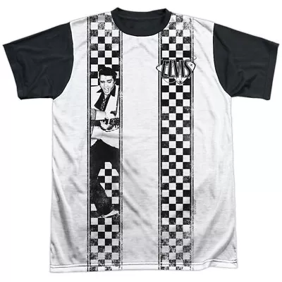 Elvis Presley Checkered Bowling Shirt Adult Costume T Shirt (Black Back) S-3XL • $19.99