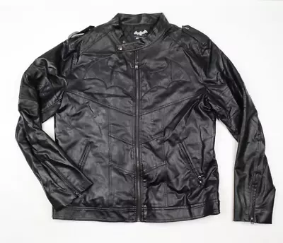 $59.97 • Buy BioWorld Batman Arkham Knight Black Faux Leather Moto Biker Jacket Mens L