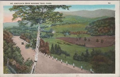 Mt Greylock From Mohawk Trail Massachusetts Old Car Postcard • $4.42