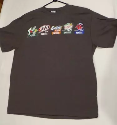 7 UP A&W Sunkist Canada Dry RC Cola Shirt XL Gray TEN 10 GREAT TASTING CALORIES • $23