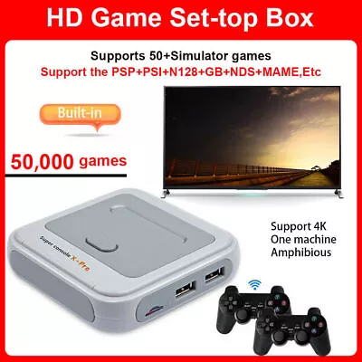 Super Console X Pro New Retro Mini WiFi 4K HD TV Video Game Console PS1/N64/DC • $68