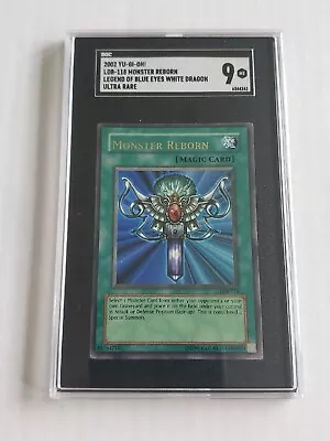 SGC 9 - Monster Reborn LOB-118 Unlimited Ultra OG 2002 YuGiOh Magic Card • $67.34