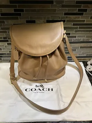 Coach Vintage Shoulder Pouch Drawstring Cinch Bag Khaki 4026 RARE • $179.99