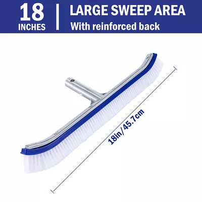 Professional 18  Swimming Pool Floor Wall Cleaning Brush Head Tool Heavy Duty  • $17.19