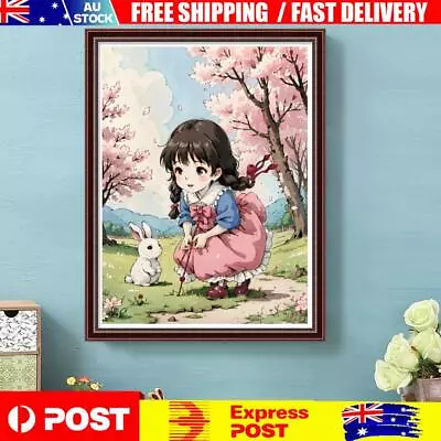 Paint By Numbers Kit DIY Girl Rabbit Oil Art Picture Craft Home Wall Decor(4) • $10.39