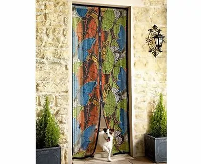 Butterfly Magnetic Fly Net Screen Mosquito Insect Mesh Door Curtain Polyester • £11.75