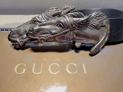Gucci Original Vintage Belt Double Horse Double Horse Italy Rare Collection • $1166.87
