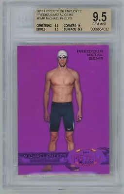 Michael Phelps PMG /125 BGS 9.5 2013 Upper Deck Employee Precious Metal Gems • $2000