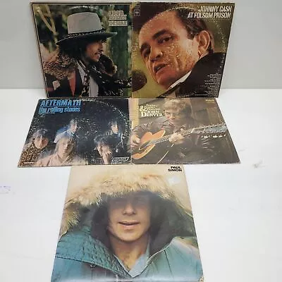 Lot Of 5 Vintage Records The Rolling Stones Johnny Cash John Denver Untested • $9.99