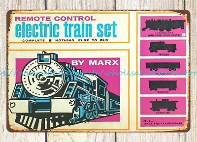 MARX ELECTRIC TRAIN SET Steam Locomotive ENGINE Toy Tin Sign Nostalgic Signs • $18.86