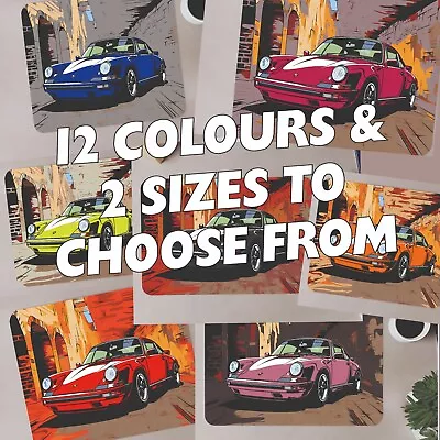 Classic Porsche Inspired Mouse Mat - 12 Colours & 2 Sizes - Retro Pop-Art Design • £8.99