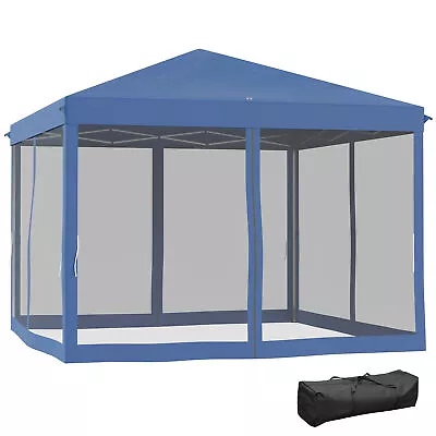 10'x10' Pop Up Patio Canopy Tent With Sidewalls Gazebo Ez Up Screen House Room • $118.55