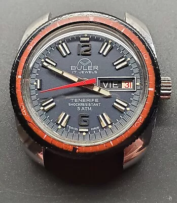 Vintage Buler Tenerife 17j Swiss BFG 582 Manual Pre-owned In Excellent Condition • $139.99