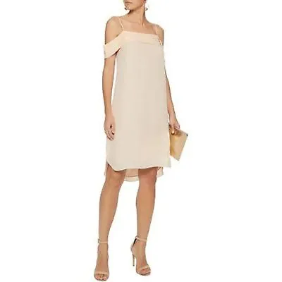 T By Alexander Wang Women's Georgette Slip Dress Size 4 Silk Pink Cold Shoulder • $25