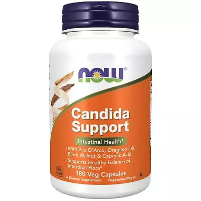 NOW Foods Candida Support 180 Veg Capsules Intestinal Health Gut Oregano Oil • £29.62