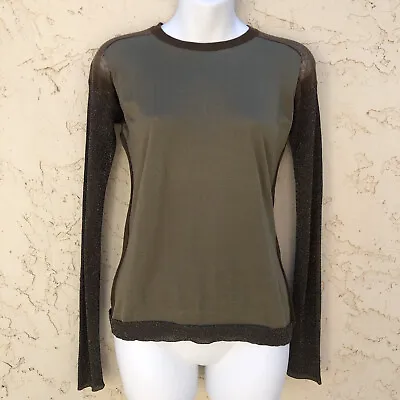 Lanvin Italy Sheer Back Light Sweater/Blouse Top Medium • $85