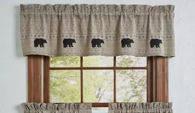 Signal Mountain Jacquard Rustic Country Cabin Unlined Window Valance 72 X14  • $30